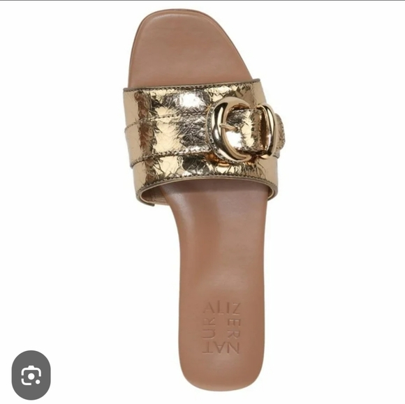 Naturalizer Santiago Leather Slip On Slide Flat Sandal with Buckle Size 7.5 - Picture 1 of 7